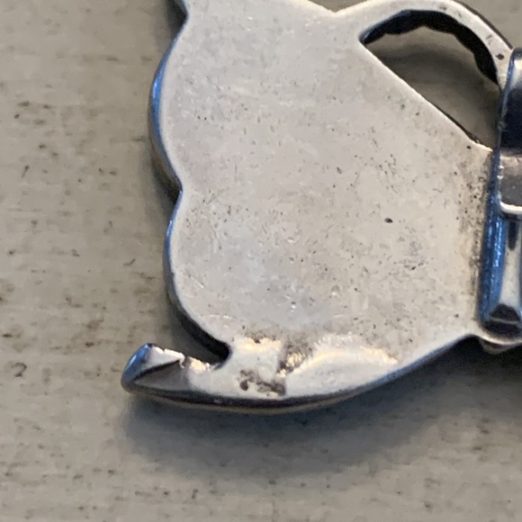 Silver Inlaid Mosaic Butterfly Turquoise & Coral Pendant (Zuni?) - Picture 6 of 6